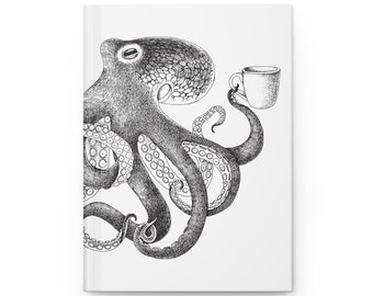 Diario de tapa dura mate con forma de pulpo