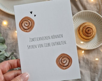Postkarte "Zimtschnecke Nr. 11" A6 | Karte Geburtstag Geburtstagsgeschenk Geschenkidee Geschenk Dankeschön Abschiedsgeschenk Liebe