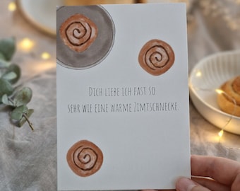 Postkarte "Zimtschnecke Nr. 13" A6 | Karte Geburtstag Geburtstagsgeschenk Geschenkidee Geschenk Dankeschön Abschiedsgeschenk Liebe