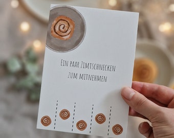 Postkarte "Zimtschnecke Nr. 04" A6 | Karte Geburtstag Geburtstagsgeschenk Geschenkidee Geschenk Dankeschön Abschiedsgeschenk Liebe