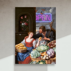 Funny Poster for Your Kitchen | Colorful Humorous Pop Art Wall Art Dining Room Fruit Wall Decor Kitchen