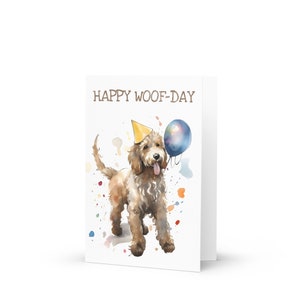 10x funny Labradoodle Birthday Cards (with standard envelopes), labradoodle greeting card, 7x5 inch