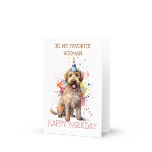 10x funny Labradoodle Birthday Cards (with standard envelopes), labradoodle greeting card, 7x5 inch