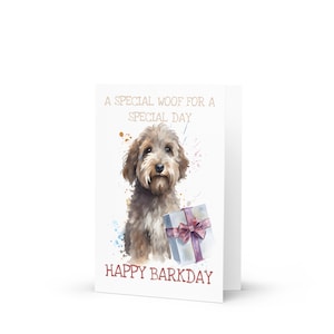 10 jolies cartes d'anniversaire Labradoodle (avec enveloppes standard), 17,8 x 12,7 cm.