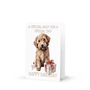 10 cute Australian Labradoodle Birthday Cards (with standard envelopes), 7x5 inch