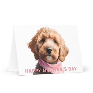 Digital download Australian Labradoodle mother's day greeting card | perfect gift for mother's day | Labradoodle moms | printable card