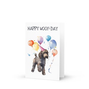 10x funny Labradoodle Birthday Cards (with standard envelopes), labradoodle greeting card, 7x5 inch