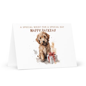 Carte d'anniversaire Labradoodle | carte de voeux parfaite pour les amoureux des chiens | chiot mignon