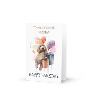 10x funny Labradoodle Birthday Cards (with standard envelopes), labradoodle greeting card, 7x5 inch