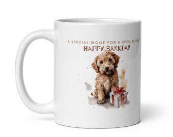 Labradoodle Birthday Mug | Unique Gift for Dog Lovers |Watercolor Art |