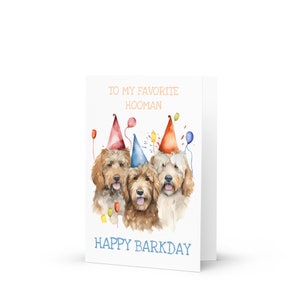 10x funny Labradoodle Birthday Cards (with standard envelopes), labradoodle greeting card, 7x5 inch