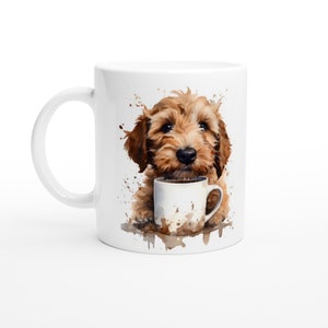 Labradoodle puppy mug, White 11oz Ceramic Mug, labradoodle gift