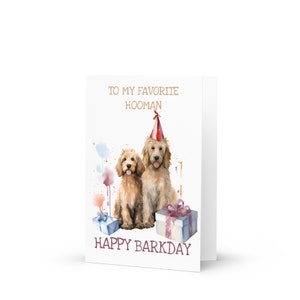 10x funny Labradoodle Birthday Cards (with standard envelopes), labradoodle greeting card, 7x5 inch