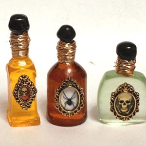 Gothic tiny doll potion bottles miniature witch potion set 1:12 scale witches cottage mini wizard accessories miniature witch magic spell
