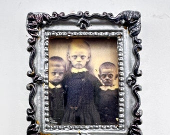 Halloween decorations for dollhouse creepy mini painting witch miniature picture framed mini haunted spooky  1:12 scale haunted halloween