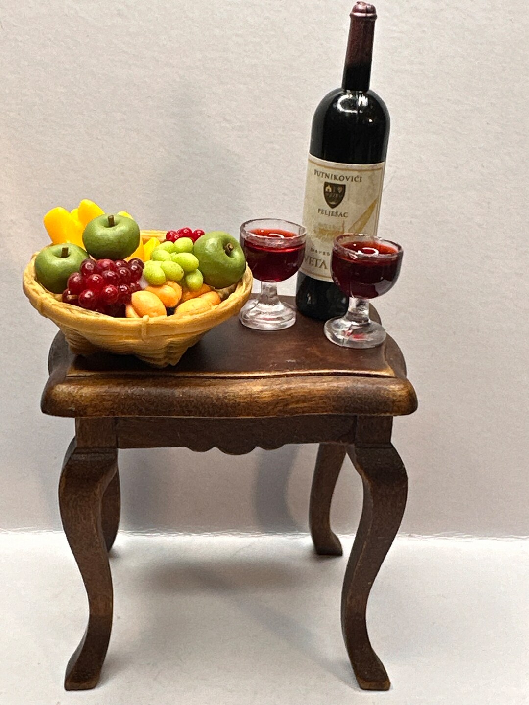 112 Scale Wine Display Dollhouse Furniture Dolllhouse Fruit Basket Miniature Bar Doll Food