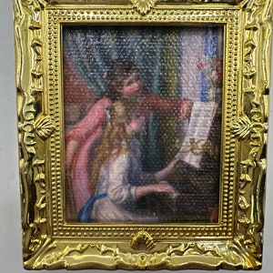 Dollhouse wall art miniature framed picture 1:12 scale furniture miniature accessories dollhouse decor miniature painting