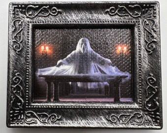 Miniature Halloween decorations creepy art mini painting Halloween miniature picture framed mini haunted spooky photo 1:12 scale haunted