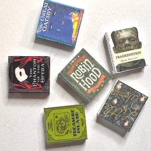 Miniature book set 1:12 scale books dollhouse library tiny novels dollhouse decor dolls reading dollhouse accessories miniature shelf doll
