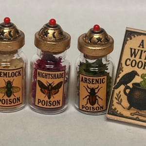 Dollhouse Witch Potion Bottle Bundle: Spooky Gothic Apothecary, 1/12 Scale