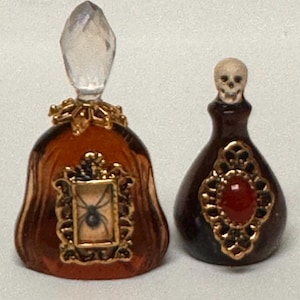 Gothic tiny potion bottles miniature witch magic set 1:12 scale witches cottage mini wizard accessories miniature fantasy garden magic spell
