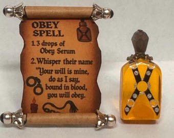 Miniature witches spell kit, Haunted mini Potion Bottles, Spell Scroll Set, Witchy 2pc Bundle, Spooky Diorama, 1:12 Witches den accessories
