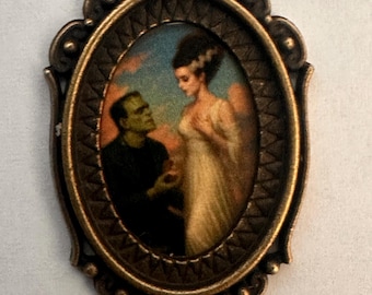 Dollhouse scary art creepy mini monster painting miniature picture framed littlehaunted spooky photo 1:12 scale tiny haunted Halloween items
