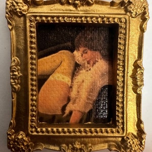 Dollhouse wall art miniature painting tiny framed picture 1:12 scale mini decor dollhouse items small artwork elegant miniature dollhouse