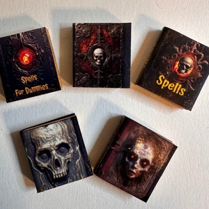 1:12 scale witch book set creepy haunted library witch spell book miniature witches accessories gothic dollhouse items spooky diorama shelf