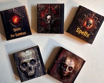1:12 scale witch book set creepy haunted library witch spell book miniature witches accessories gothic dollhouse items spooky diorama