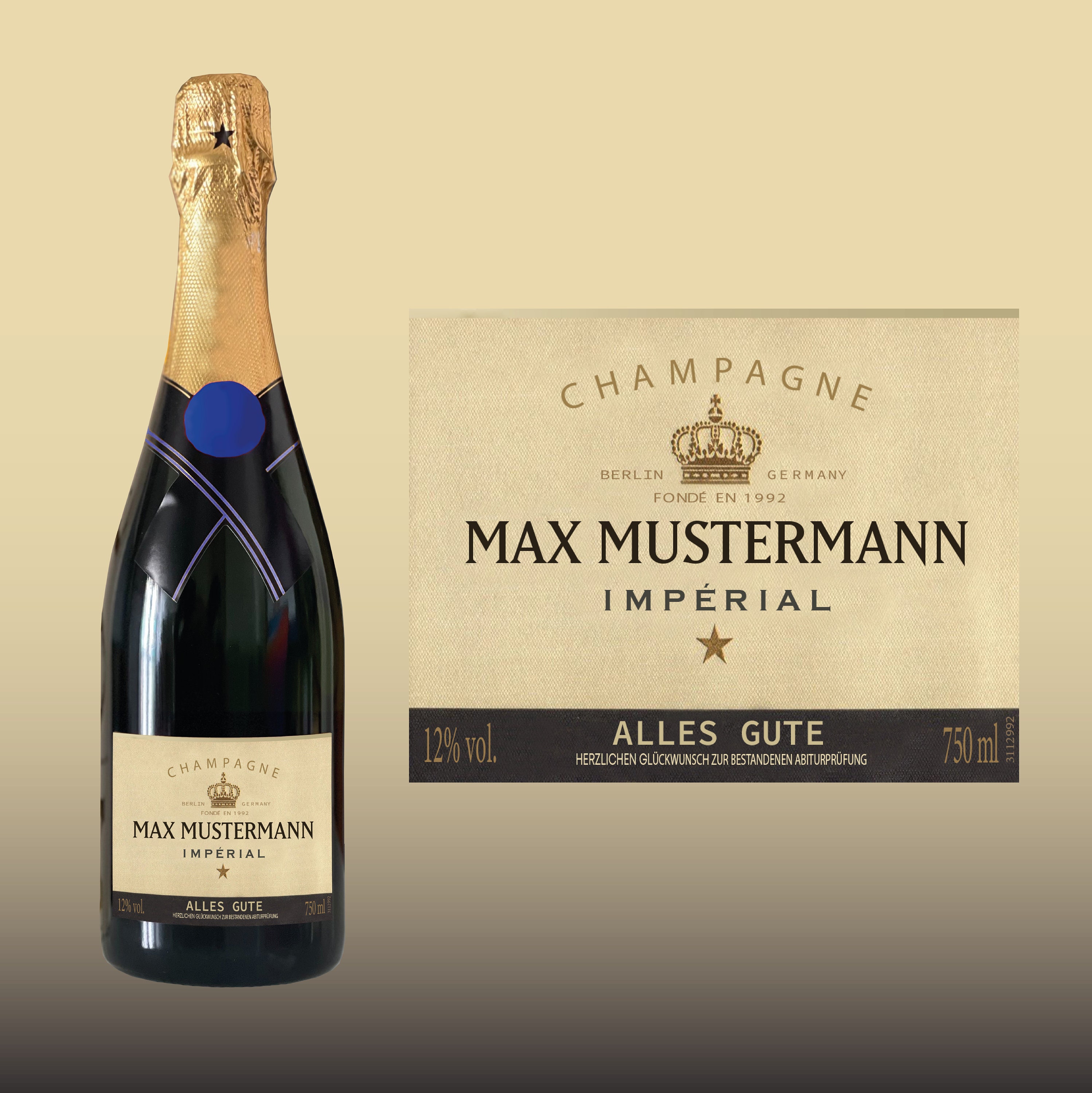 6 x Moët & Chandon Champagne 750ml Complimentary Label With Picture AN – My  Brand And Me