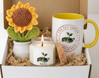 JW Baptism gift set box custom JW giftbox with scripture coffee mug and personalized baptism date and name with crochet flower and JW candle