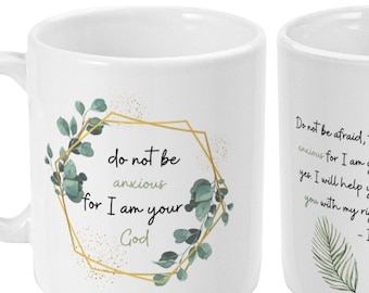 Isaiah 41:10 scripture on a mug Biblical inspiration and comfort a hug in a mug making a wonderful Christian gift Isaiah Bible Quote baptism