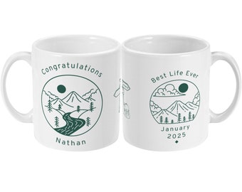 Milestone congratulations gift for a special day custom dates personalised name baptism graduation pioneering present mountains narrow road