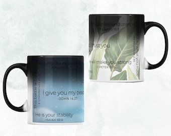 Hidden scripture mug colour changing reveal bible verse cup for friend enduring great tribulation trial secret bible verse encouraging gift