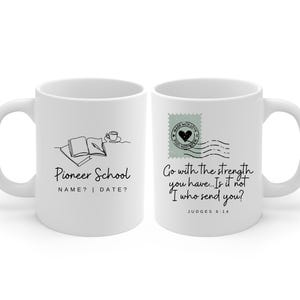 Pioneer School 2026 cup customised gift mug JW pioneer present pioneer school 2026 brothers mug Judges scripture personalised NAME mug