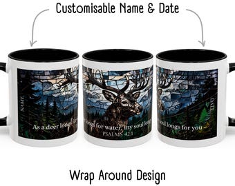 JW gift for brothers Psalms Mug with bible verse deer mug fall host gift JW baptism gift for men Christian JW elders mug with scripture
