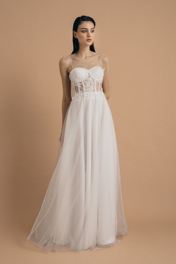 White Wedding Dress Navy Blue Wedding Dress Powder Wedding Ball Gown Fairy Dress
