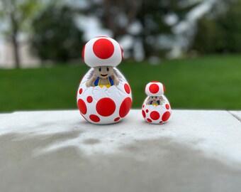 3D Printed Toad Egg with Hatching Toad - Mario Brothers