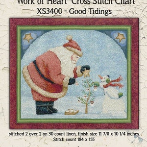 Good Tidings "Work of Heart" by Teresa Kogut XS3400 - Counted cross stitch pattern - Hard copy
