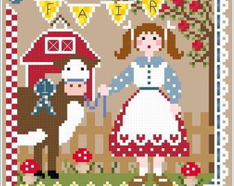 Miss August by Sugar Stitches - Counted cross stitch pattern - Hard copy
