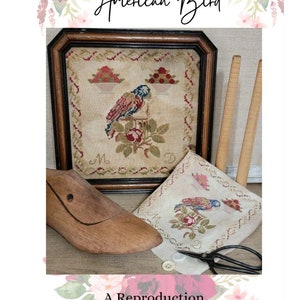 Pájaro americano de Quaint Rose Needlearts - Patrón de punto de cruz contado - Copia impresa