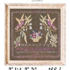 Edith E Nunn 1884 Quaint Rose Needlearts 作 - クロスステッチ パターン - ハード コピー
