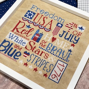 All American by Primrose Cottage - Counted cross stitch pattern - Hard copy
