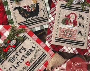 Christmas in the Country Set One  by Aniie Beez Folk Art - Counted cross stitch pattern - Hard copy