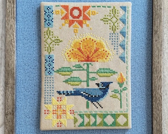 Blue Jay&#39;s Summer by Robin Pickens - Seasonal Courier - Counted cross stitch pattern - Hard copy