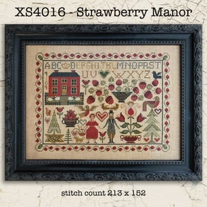 Strawberry Manor van Teresa Kogut XS4016 - Geteld kruissteekpatroon - Gedrukt