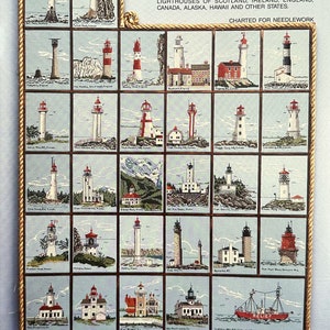 Lighthouses Here and There por Tidewater Originals - Livro de padrões de ponto cruz contados - Cópia impressa