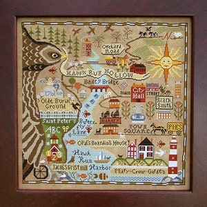 Mappa di Hawk Run Hollow di Carriage House Samplings - Schema per punto croce - Copia cartacea