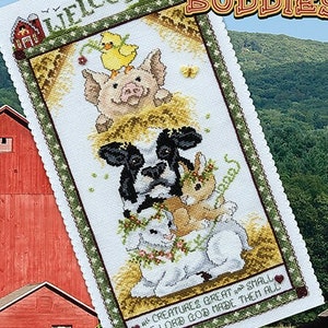 Barnyard Buddies da Stoney Creek Collection - Padrão de ponto cruz contado - Cópia impressa